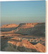 Negev Desert Landscape Ha Wood Print