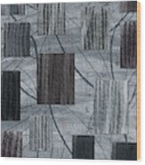 Neutral Toned Leaf Square Print Wood Print