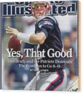 New England Patriots Qb Tom Brady... Sports Illustrated Cover Wood Print