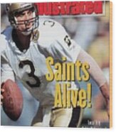 New Orleans Saints Qb Bobby Hebert... Sports Illustrated Cover Wood Print