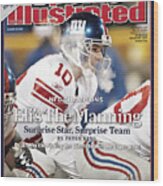 New York Giants Qb Eli Manning, 2008 Nfc Championship Sports Illustrated Cover Wood Print