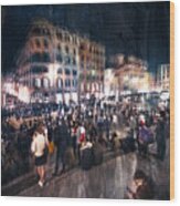 Night In Piazza Di Spagna Wood Print