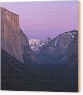 Nightfall Over Yosemite Wood Print