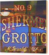 No. 9 Fishermens Grotto Window Signage Wood Print