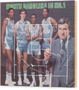 North Carolina Coach Dean Smith And Team Sports Illustrated Cover Wood Print