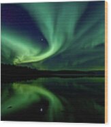 Northern Lights Aurora Boreal Wood Print