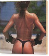 November 1985 Penthouse Cover Featuring Carina Ragnarsson Wood Print