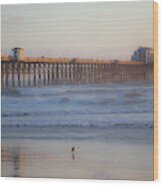 Oceanside California Big Wave Surfing 2 Wood Print