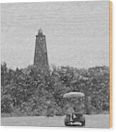 Old Baldy And Golf Cart Wood Print