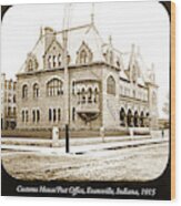 Old Customs House And Post Office, Evansville, Indiana, 1915 Wood Print