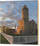 Old Mackinac Point Lighthouse Sunrise Wood Print