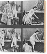 Old Postcards Showing Lady Undressing Wood Print
