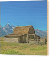 Old Wooden Barn Grand Teton Wood Print