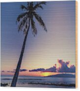 Olowalu Maui Sunset Wood Print