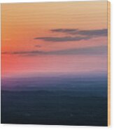 Orange Sunset Over The Valley - Mt. Cheaha Wood Print