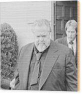 Orson Welles At Darryl Zanuck Funeral Wood Print