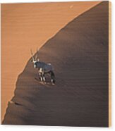 Oryx On The Edge, Namibia Wood Print
