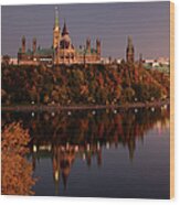 Ottawa At Dusk Wood Print