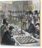 Oxford And Cambridge Chess Match, 19th Wood Print