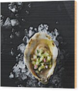 Oyster On The Half Shell Wood Print