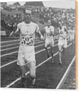 Paavo Nurmi Winning Olympic Track Race Wood Print
