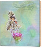 Painted Lady Watercolor Photo Wood Print