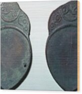 Pair Of Bronze Ritual Iron Age Spoons Wood Print