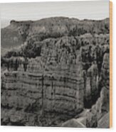 Panorama Bryce Canyon Black Wood Print