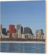 Panoramic View Of A Chicago Skyline Wood Print
