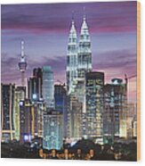Panoramic View Of Kuala Lumpur Wood Print