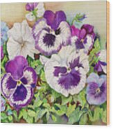 Pansy Cluster Wood Print
