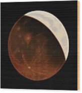 Partial Eclipse Of The Moon Wood Print
