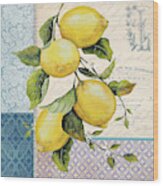 Patchwork Lemons A Wood Print