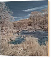 Pedernales River In Infrared Wood Print