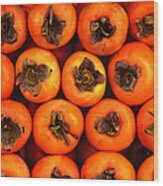 Persimmons From A Stall In The Central Wood Print