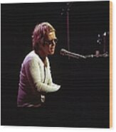 Photo Of Elton John Wood Print