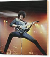 Photo Of Thin Lizzy And Phil Lynott Wood Print