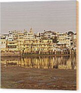 Pichola Lake, The Old Town And City Wood Print