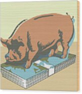 Piggy Bank Wood Print
