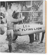 Pilot Martin Jensen With Leo The Lion Wood Print