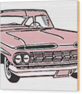 Pink Cadillac Wood Print