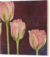 Pink Tulips Detail Wood Print