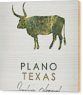 Plano Texas Dark Marble Wood Print