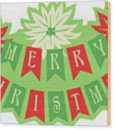 Poinsettia Sticker 2 Wood Print