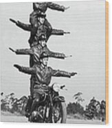 Policemens Stunts In Berlin In 1955 Wood Print