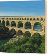 Pont Du Gard, Roman Bridge, Nimes Wood Print