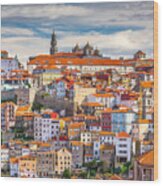 Porto, Portugal Old Town Skyline Wood Print