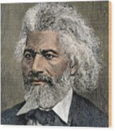 Portrait Of Frederick Douglass (1818-1895), American Abolitionist Politician And Writer Colour Engraving Of The 19th Century Wood Print