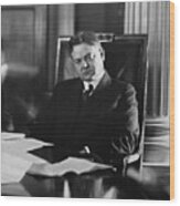 Portrait Of Herbert Hoover Reclining Wood Print