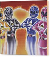 Power Rangers Heroes Art Wood Print